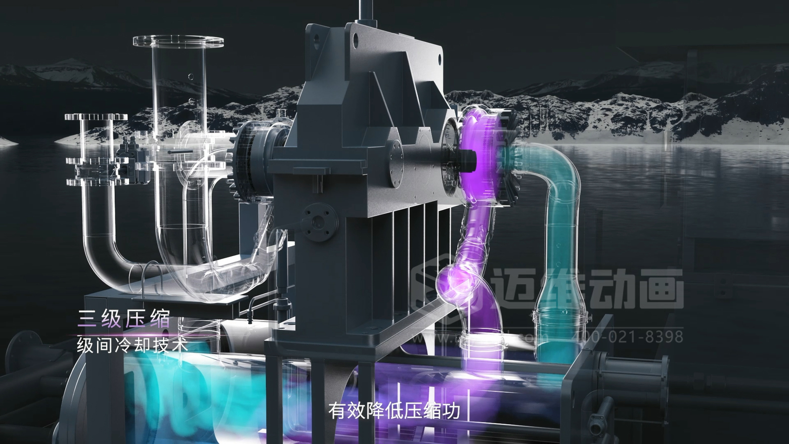 东亚机械-捷豹ZGT离心空压机三维动画(图2)