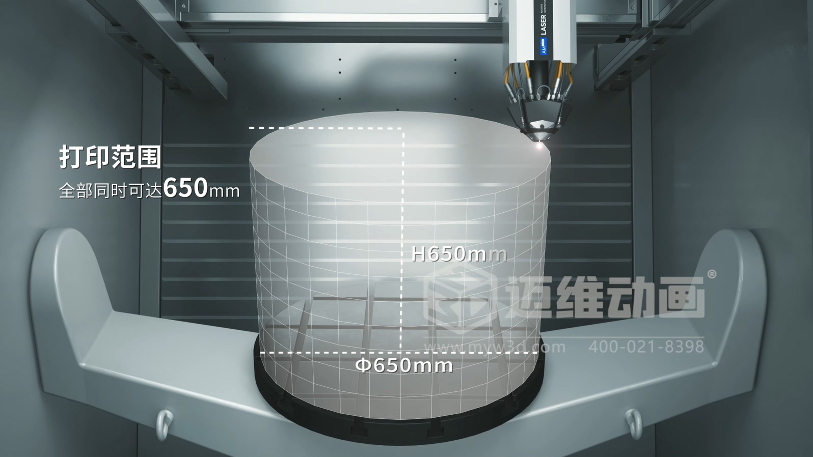想让客户秒懂你的 3D 打印机？用三维动画展示激光送丝设备生产工艺，接单更轻松(图1)