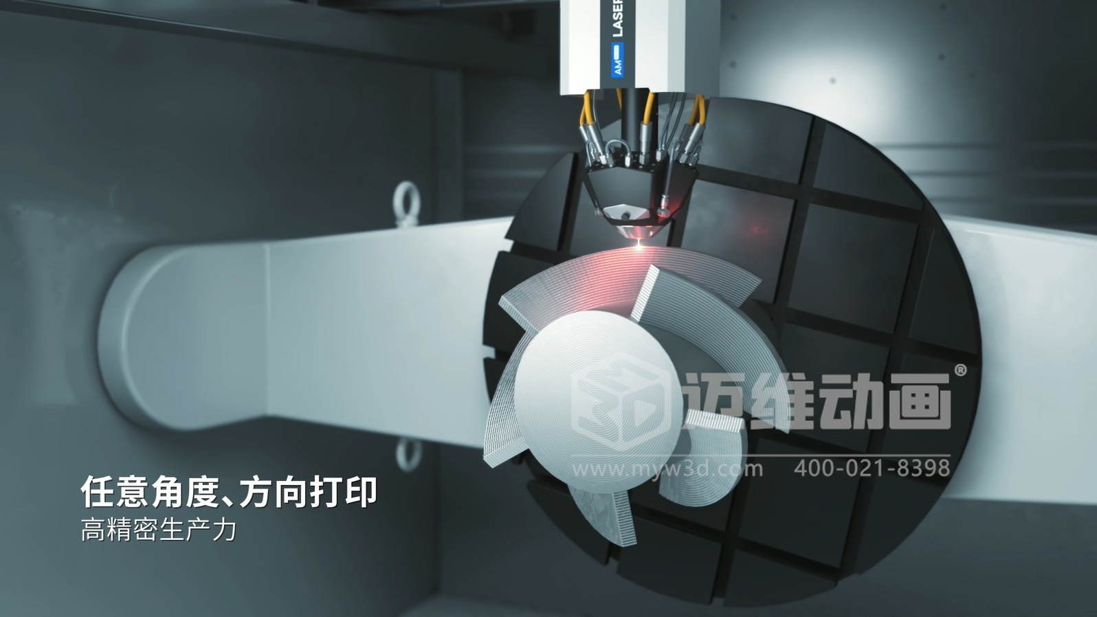 想让客户秒懂你的 3D 打印机？用三维动画展示激光送丝设备生产工艺，接单更轻松(图2)