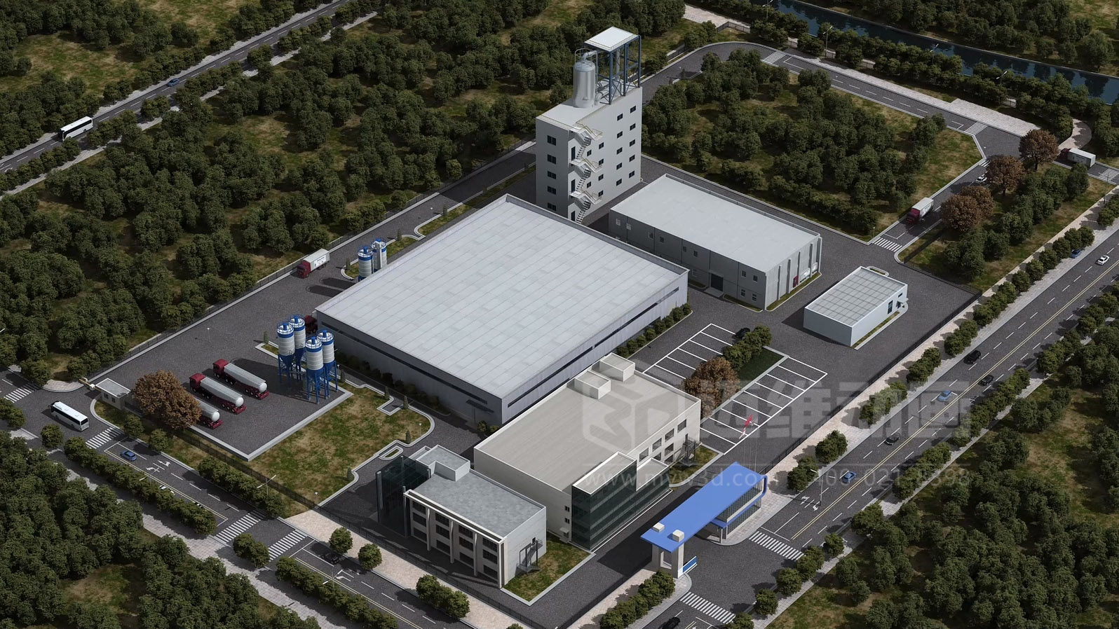 飞灰水洗资源化处理工艺三维动画(图1) 飞灰水洗资源化处理工艺三维动画(图1)