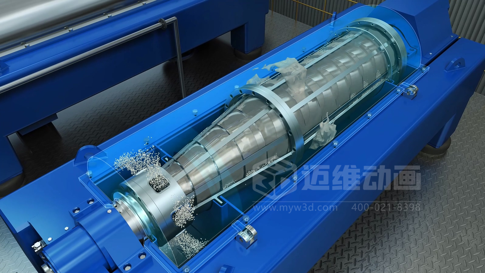 飞灰水洗资源化处理工艺三维动画(图3) 飞灰水洗资源化处理工艺三维动画(图3)