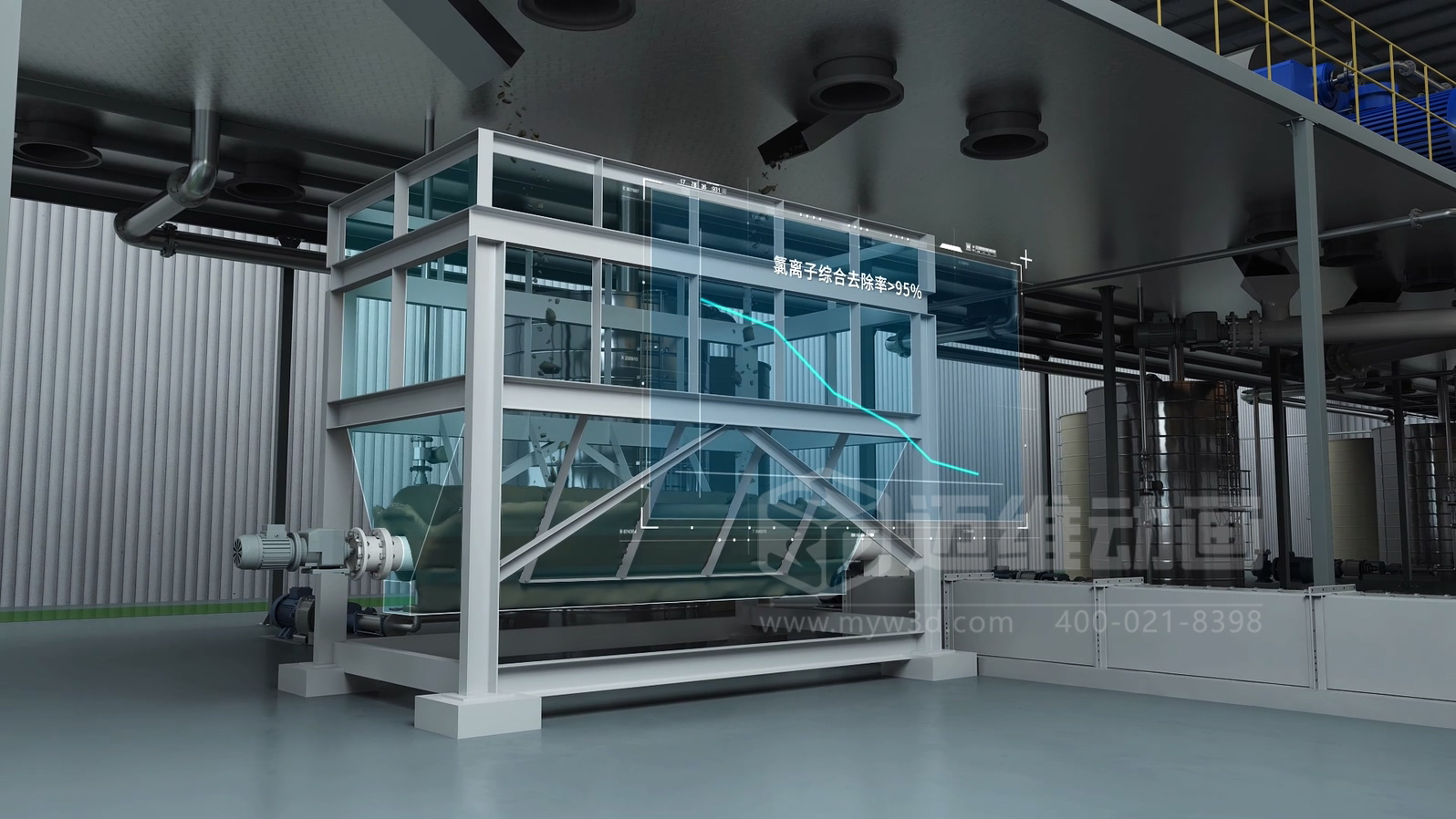 飞灰水洗资源化处理工艺三维动画(图4) 飞灰水洗资源化处理工艺三维动画(图4)