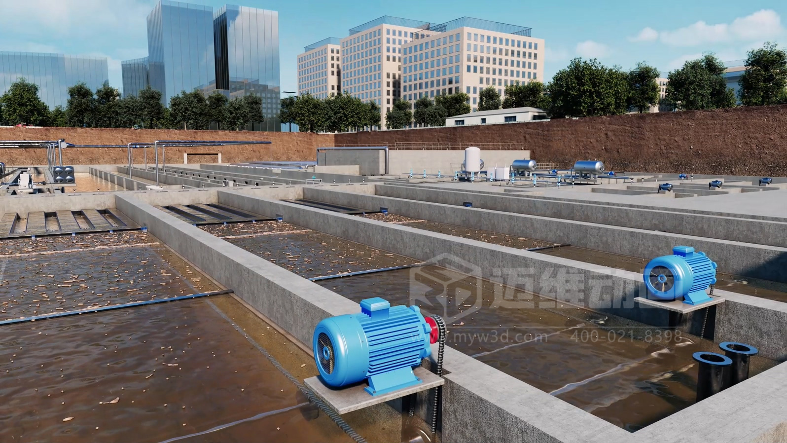 市政污水处理工艺三维动画(图2) 市政污水处理工艺三维动画(图2)