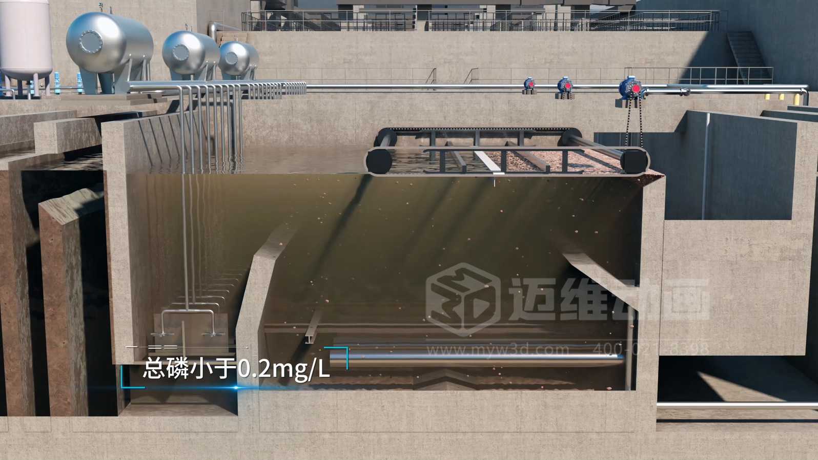 市政污水处理工艺三维动画(图6) 市政污水处理工艺三维动画(图6)