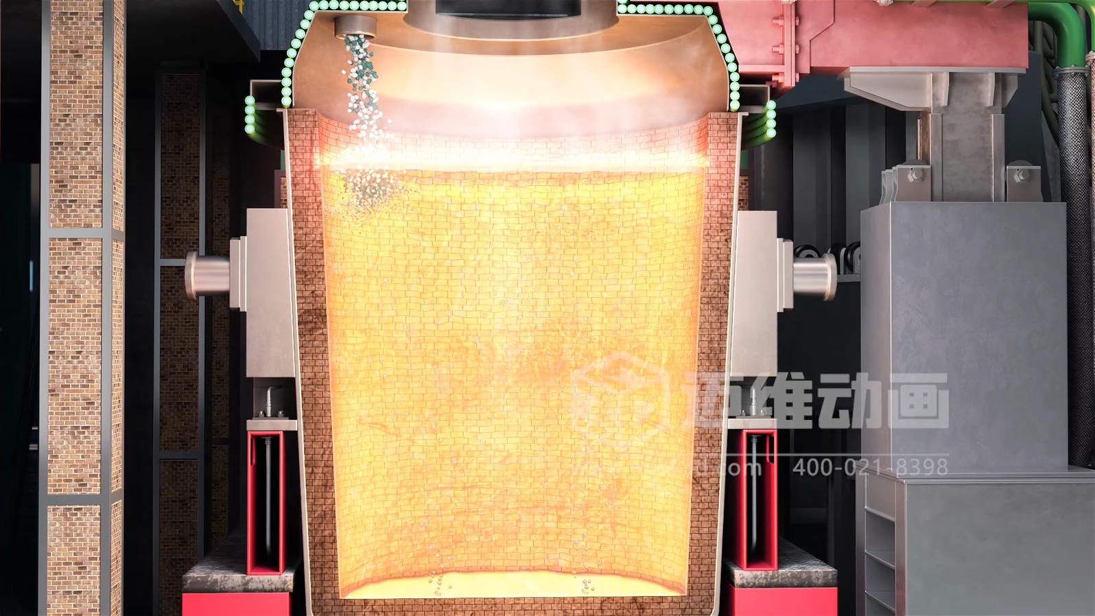 钢包炉外精炼生产工艺流程三维动画展示(图6)