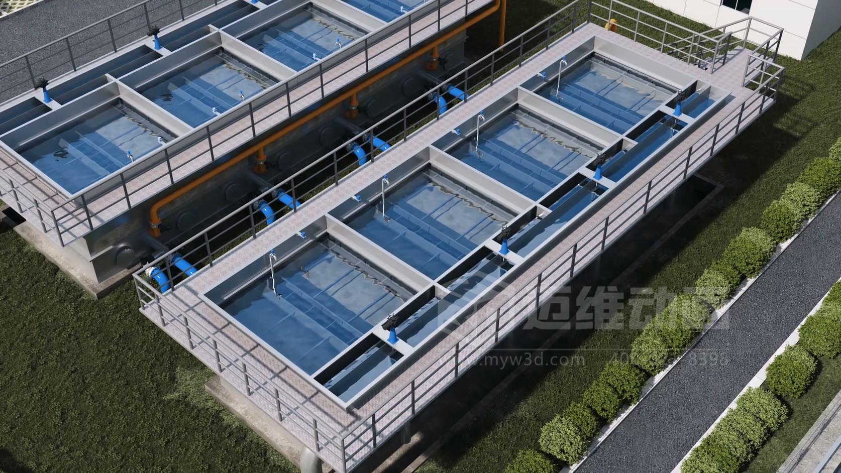 二次供水-水处理行业过滤装置三维动画全场景解决方案(图6) 二次供水-水处理行业过滤装置三维动画全场景解决方案(图6)