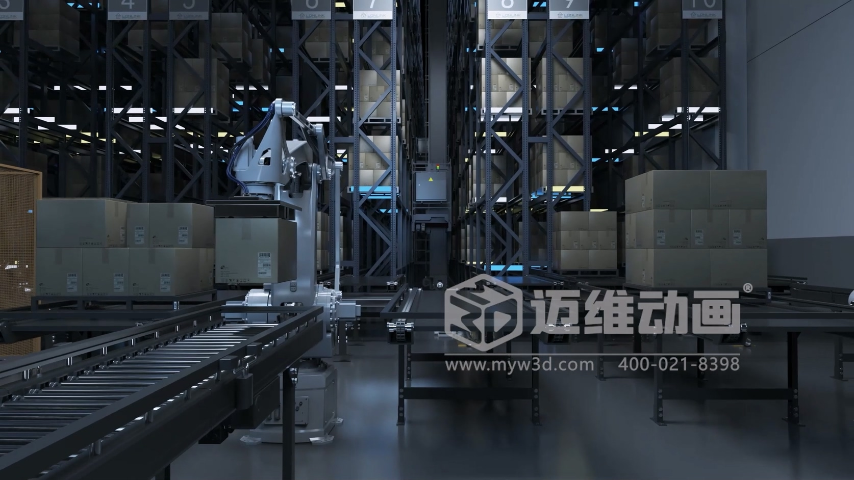 智慧仓储物流车间三维演示效果图 智慧仓储物流车间三维演示效果图