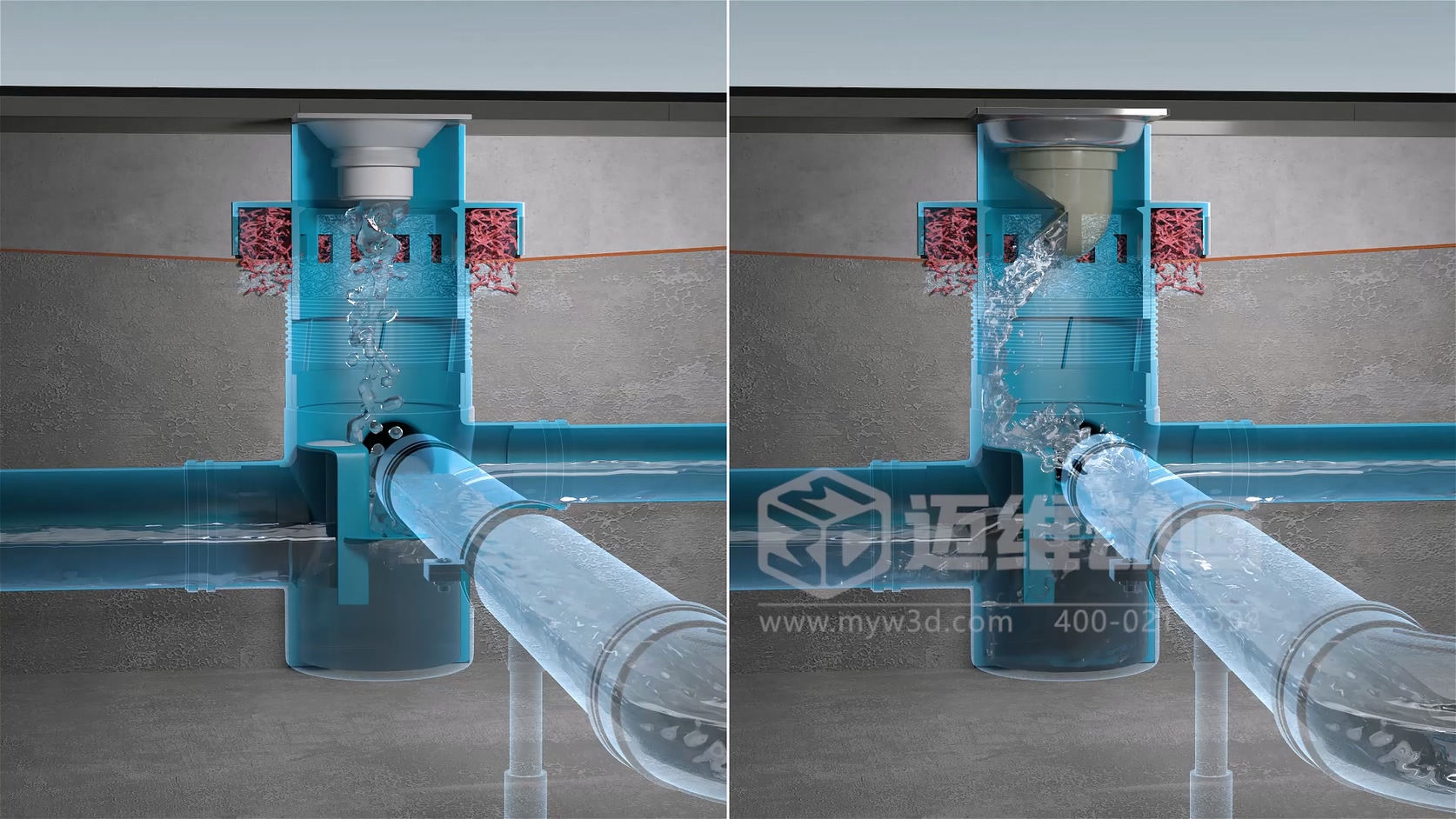 RDS速流排水系统三维动画：建材管道行业解决方案(图3)
