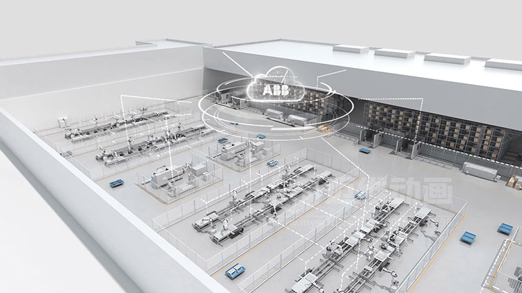 ABB-智慧工厂三维动画 智慧工厂三维工艺效果图