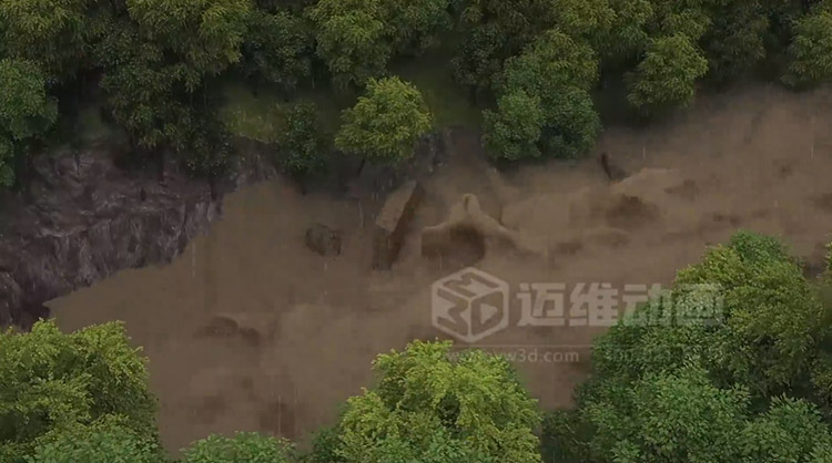 地质灾害还原科普三维动画
